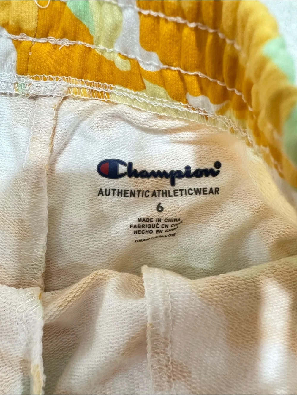 Girl’s Champion Yellow Camo  Shorts